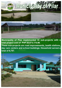 The completed photos of Kalahi-CIDSS MCC-funded sub-projects in the Municipality of Pilar, Bohol.